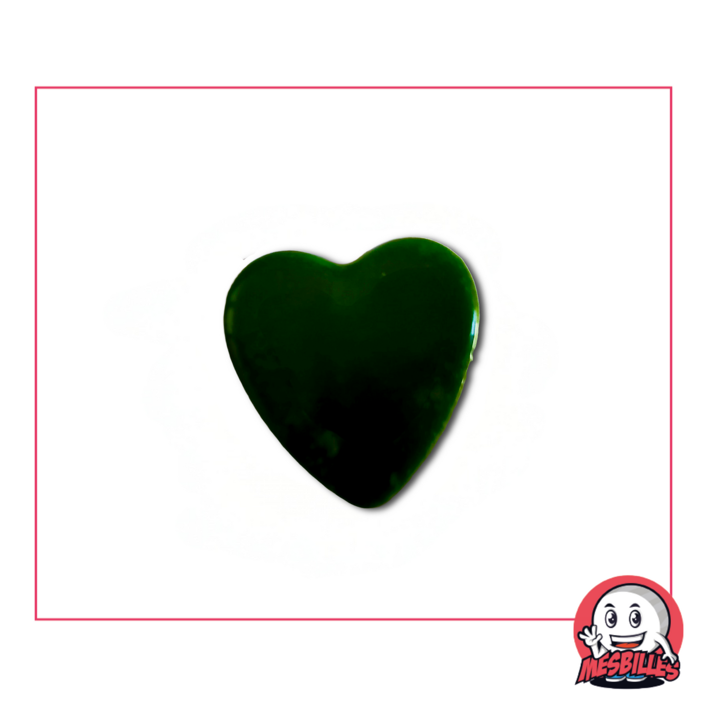 1 Canica Corazón Verde Perla extraplana