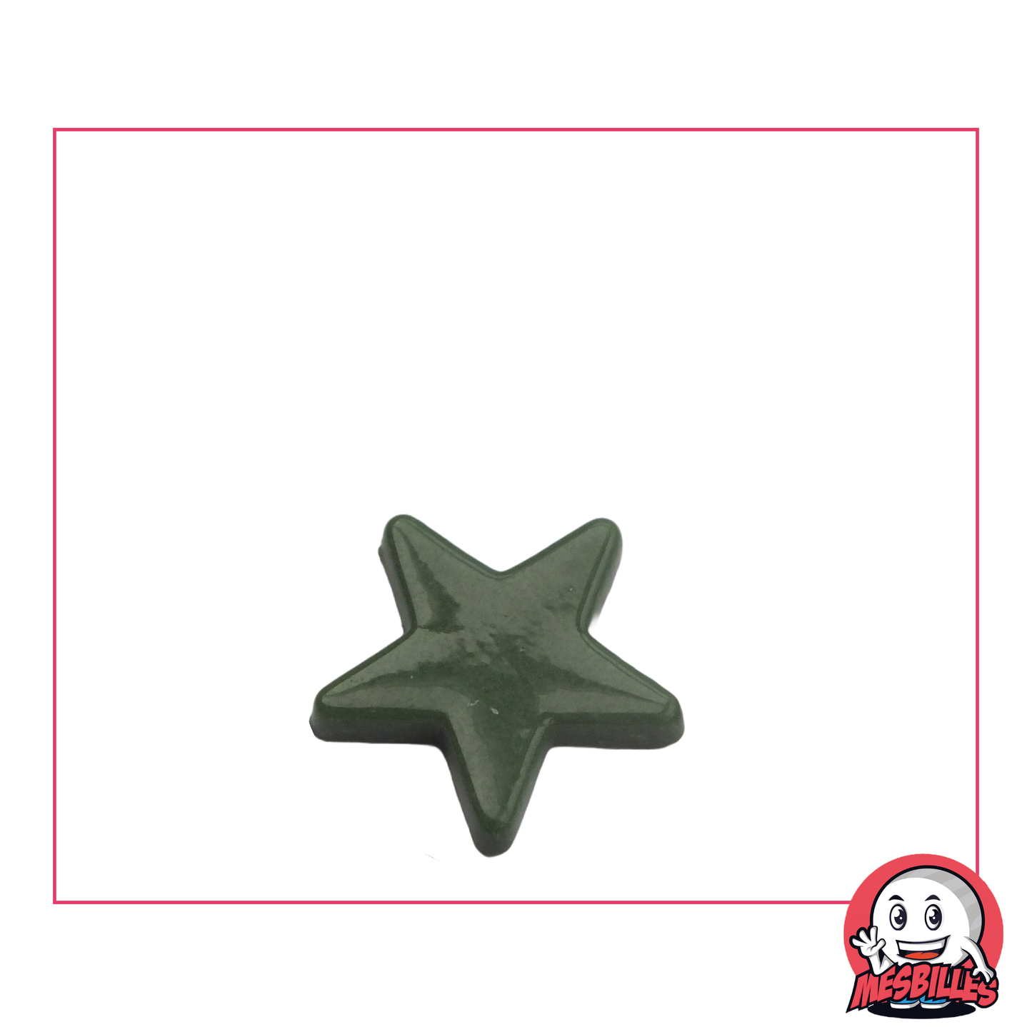 1 Canica estrella Perla Verde Oscuro extraplana