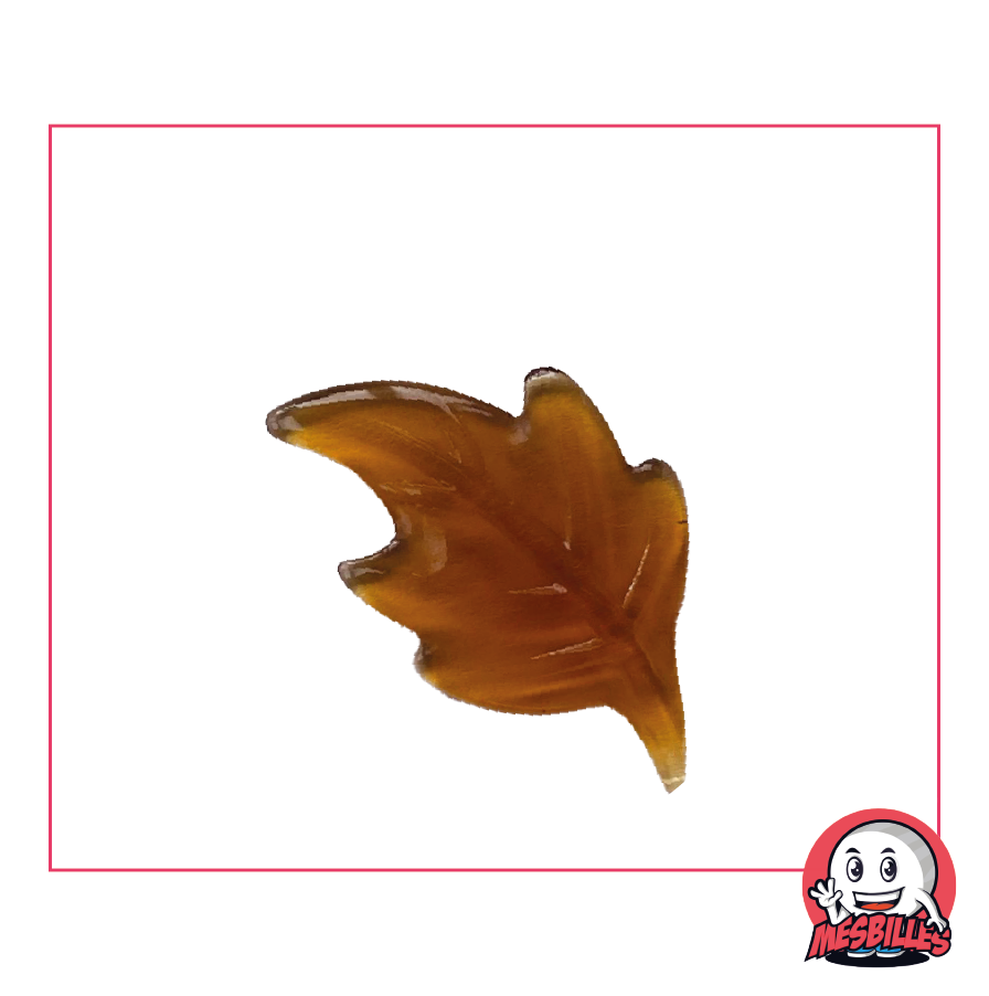 Canica Extraplana Hoja Ámbar de Vidrio Translúcido - Decoración, Juego y Coleccionismo - MisCanicas