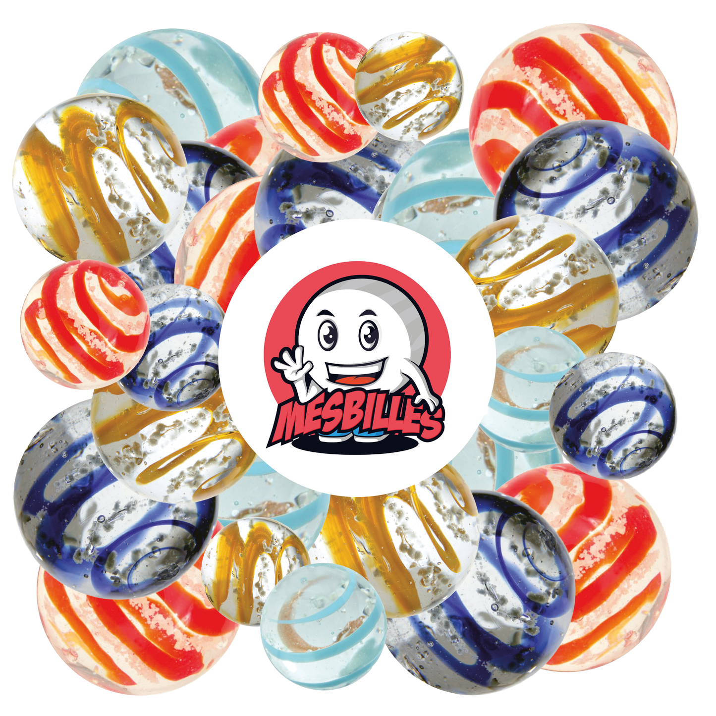 1 Canica Tourbillon Fosforescente Azul Oscuro 25 mm