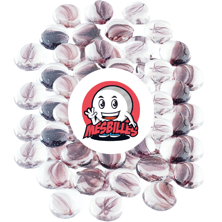 1 Canica Plana Veteada Violeta 18 mm