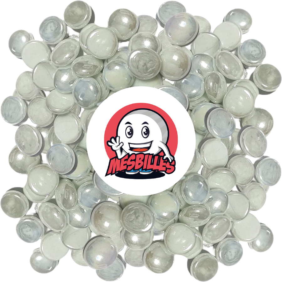 1 Canica plana 18 mm Glossy Blanco