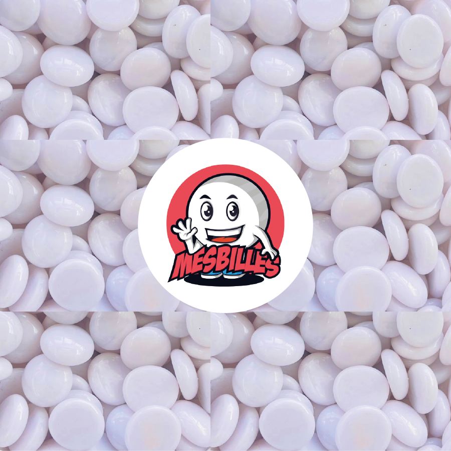 1 Canica plana 18 mm Perla Rosa-Claro