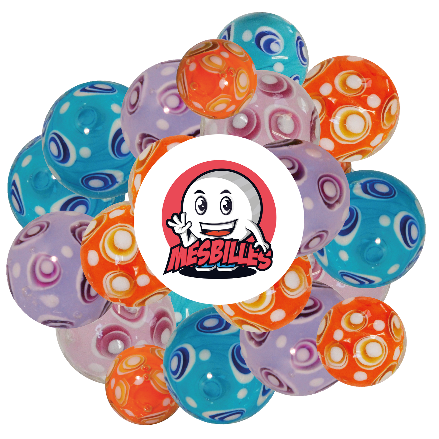 1 Canica Art Burbuja Azul 22 mm