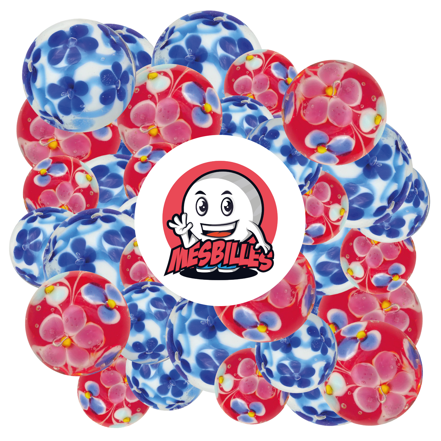 1 Canica Art Daisy Rouge 22 mm