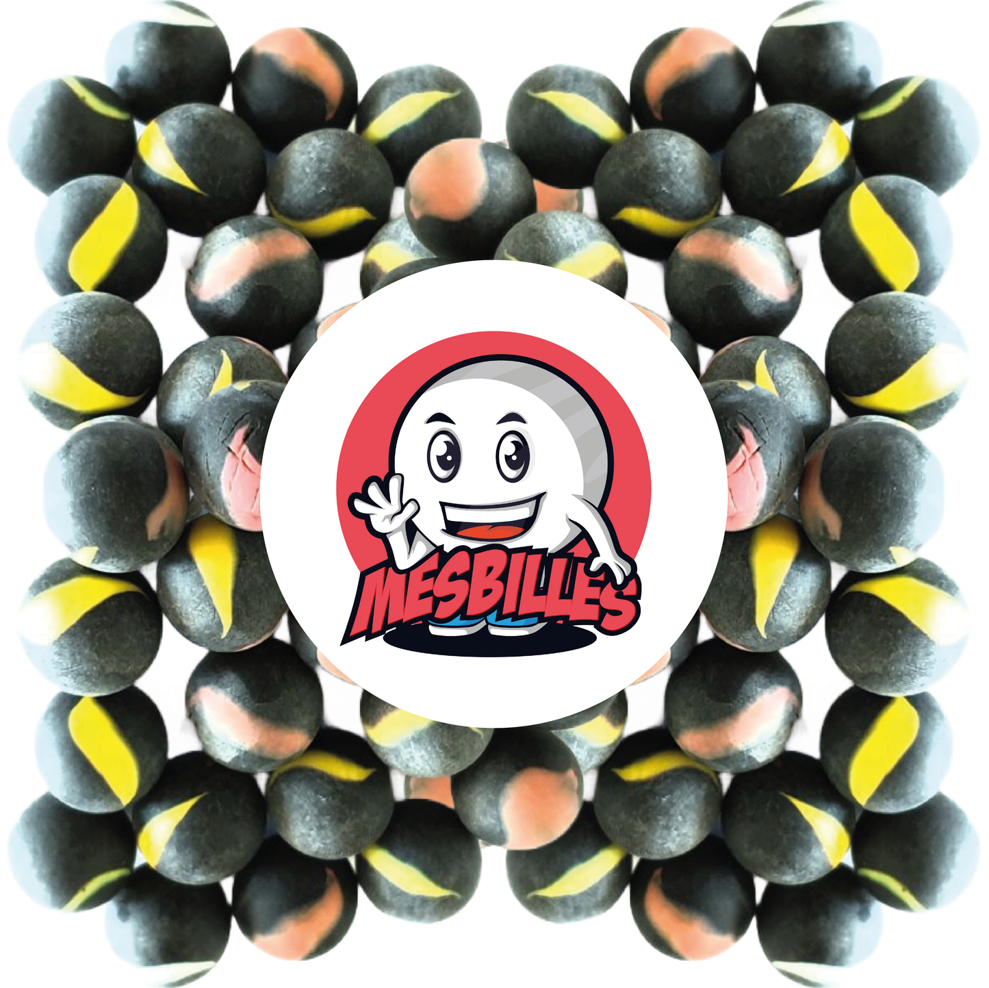 1 Canica Negra Escarchada 25 mm