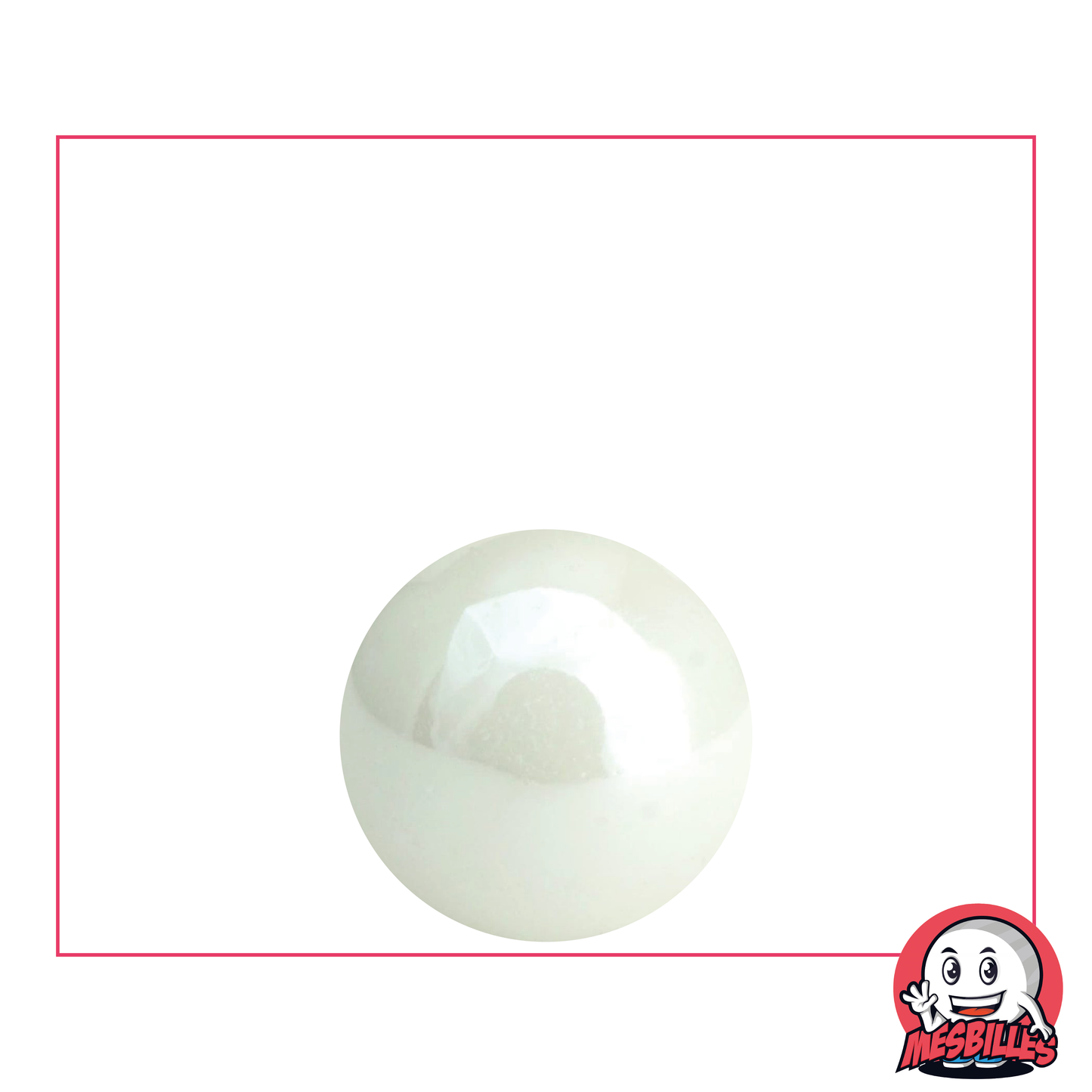 MisCanicas - Canica Brillante Blanca Nacarada opaca brillante 16 mm