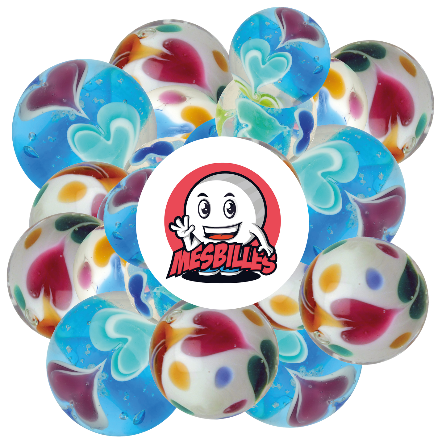 1 Canica Art Helado Blanco 16 mm