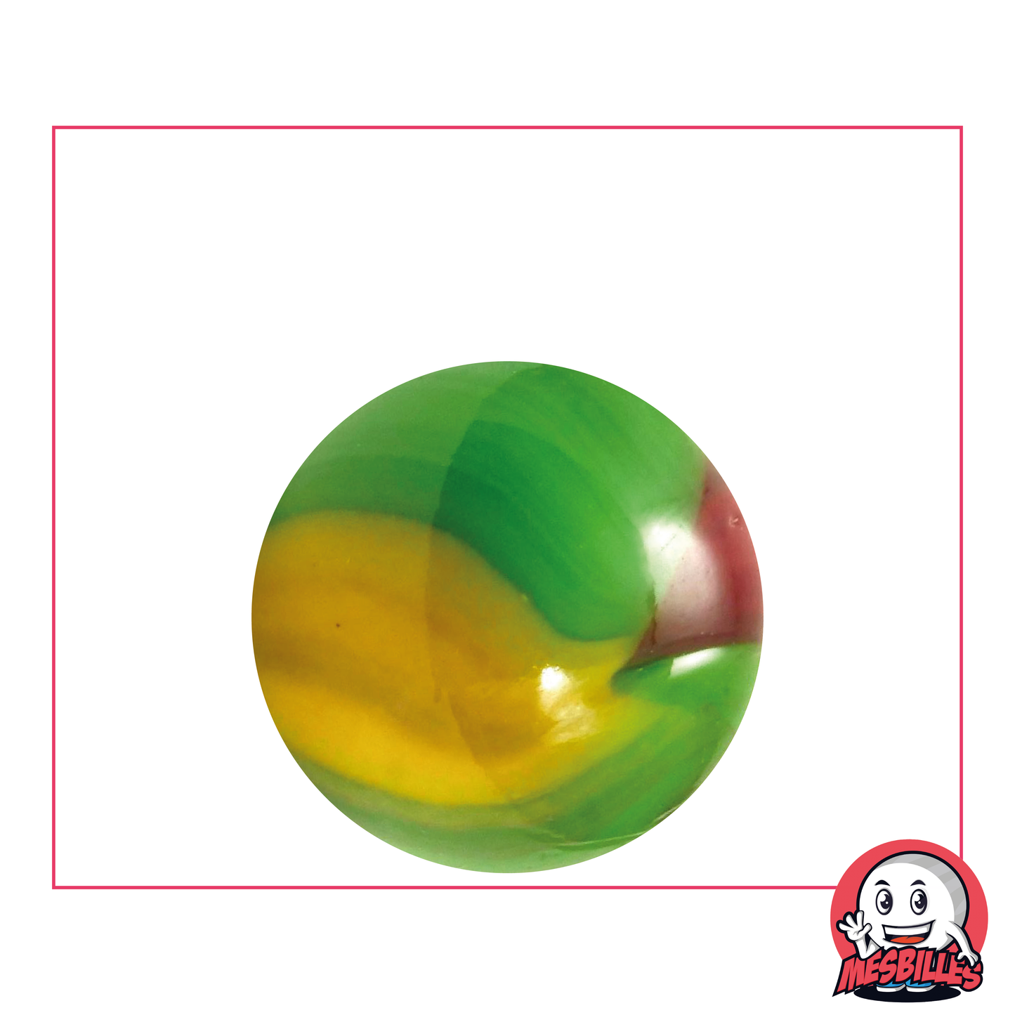 Canica Jungle 25 mm verde amarillo marrón - MisCanicas