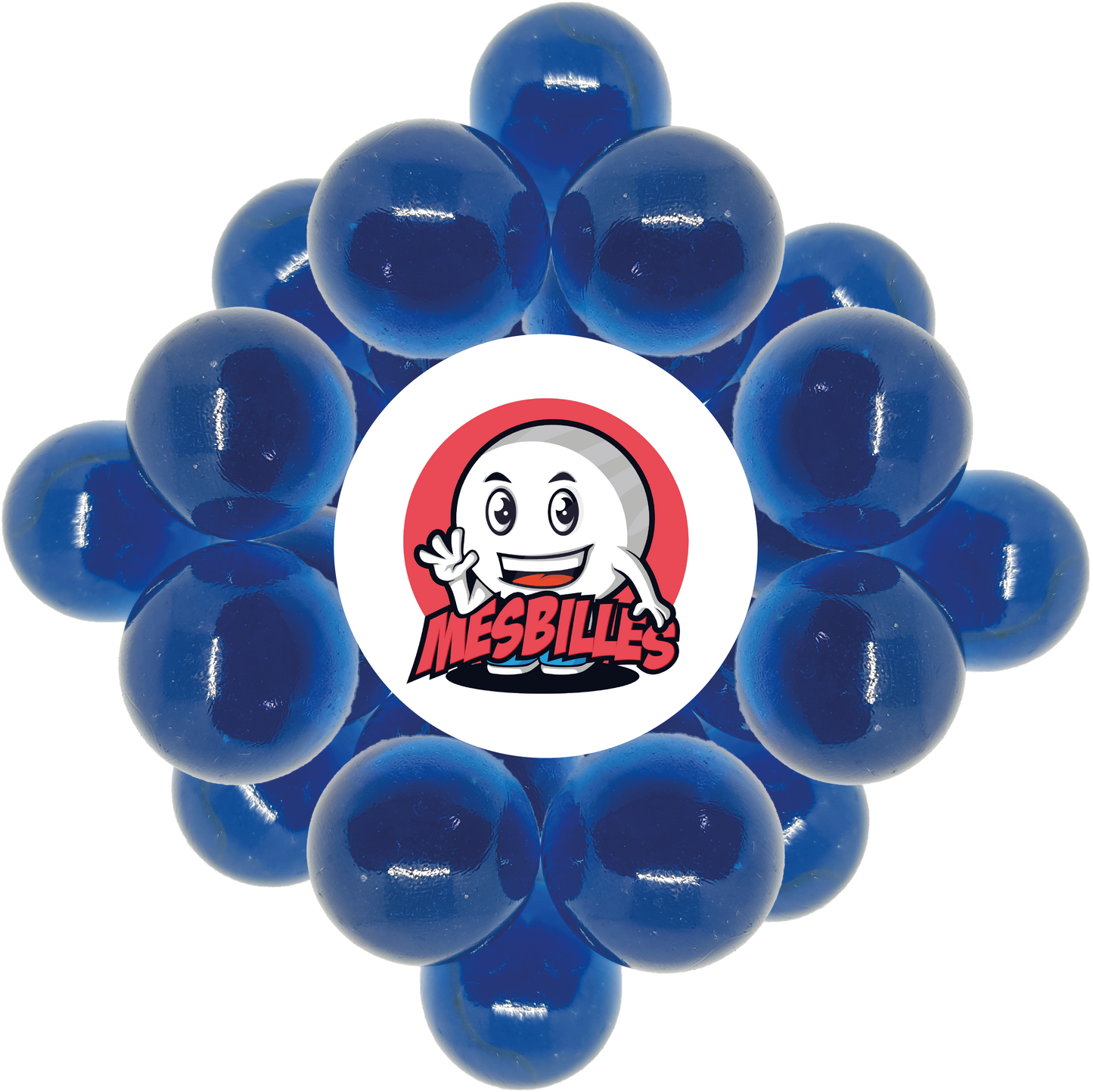 1 Canica Lupa Azul 16 mm