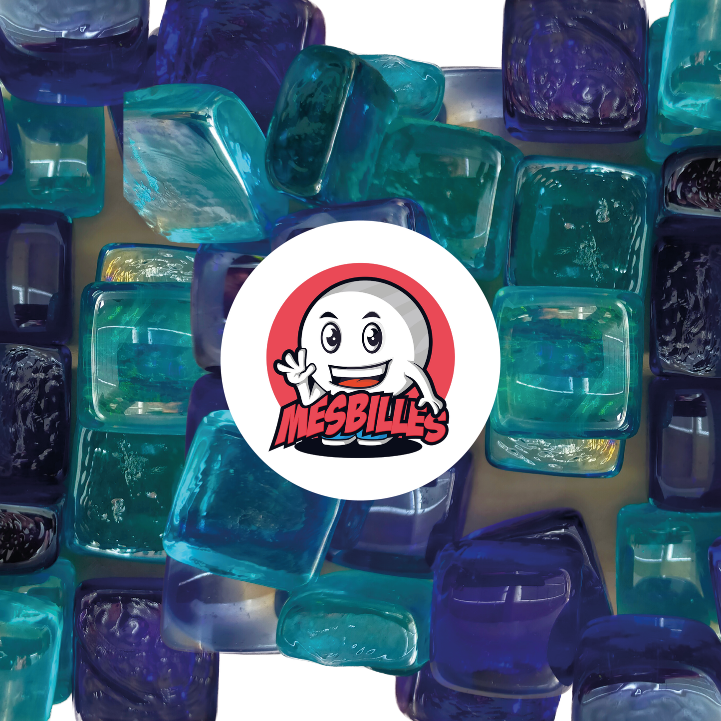 1 Canica Cuadrada Azul Noche