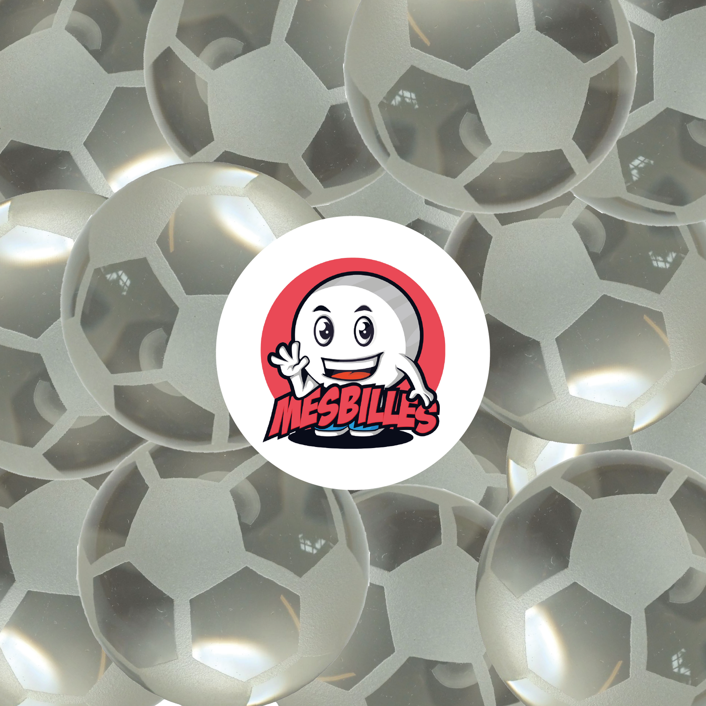 Canica Balón de fútbol en cristal de Bohemia de 50 mm de MisCanicas