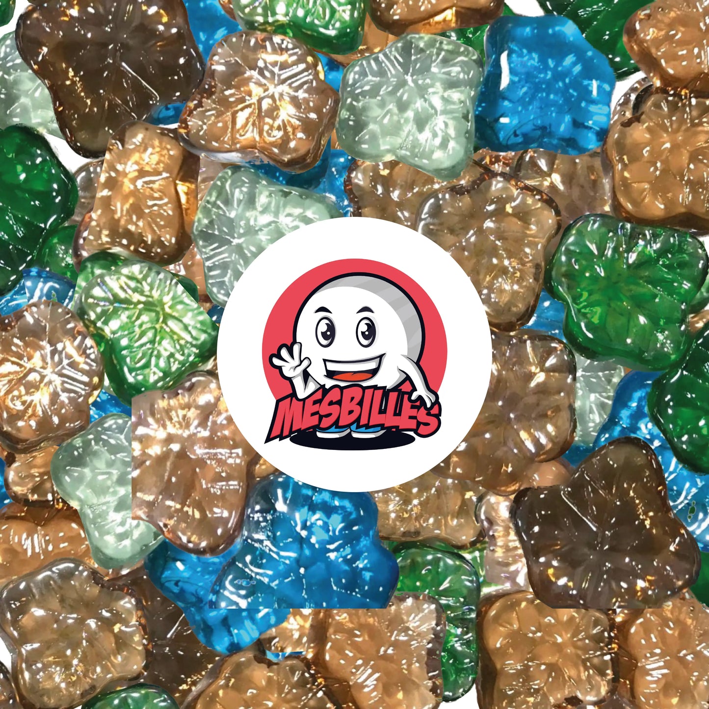 1 Canica Hoja de Arce Azul