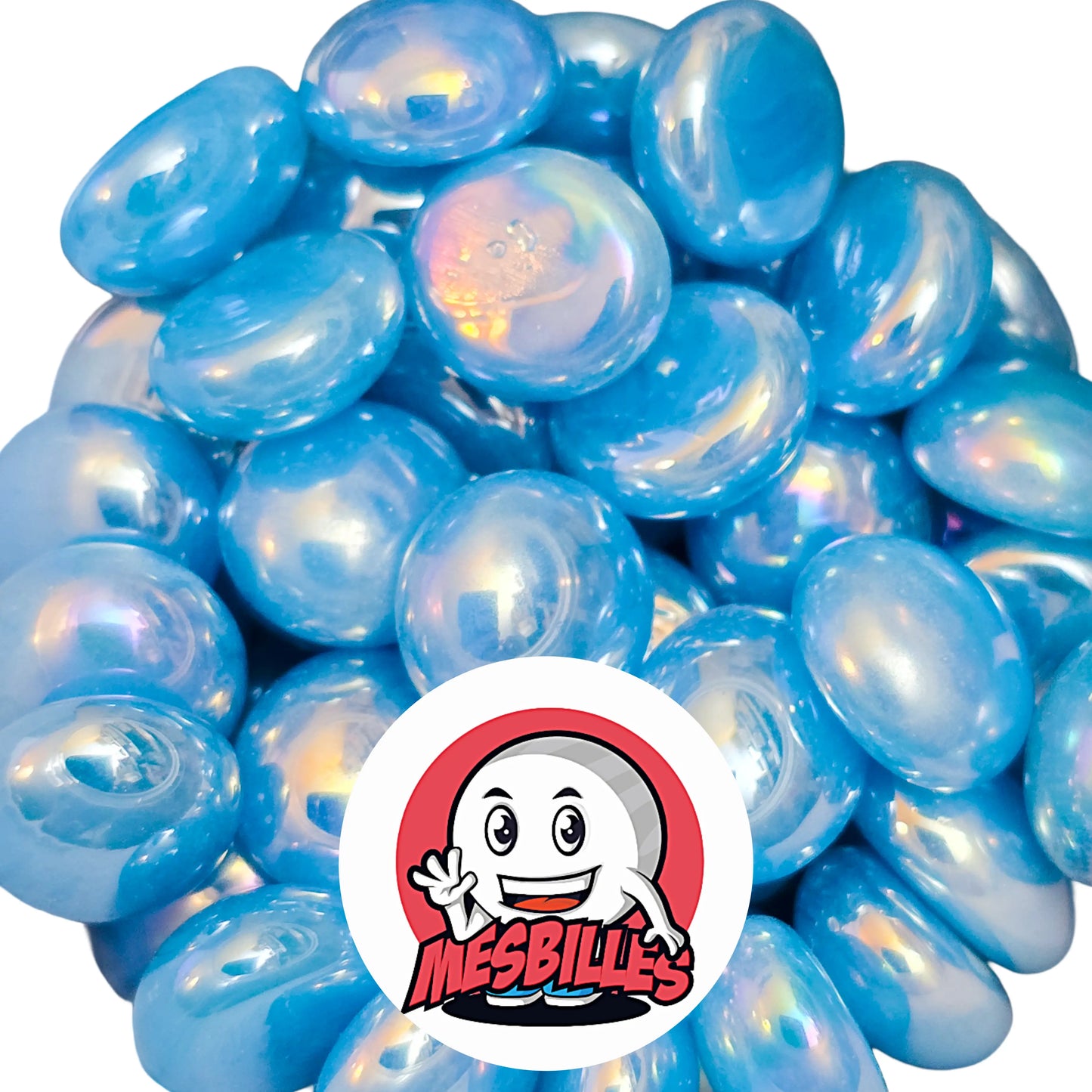 Pour Décorer, Jouer ou Collectionner, Les Petites Billes Plates Bleu-Clair de MesBilles sont indispensables.