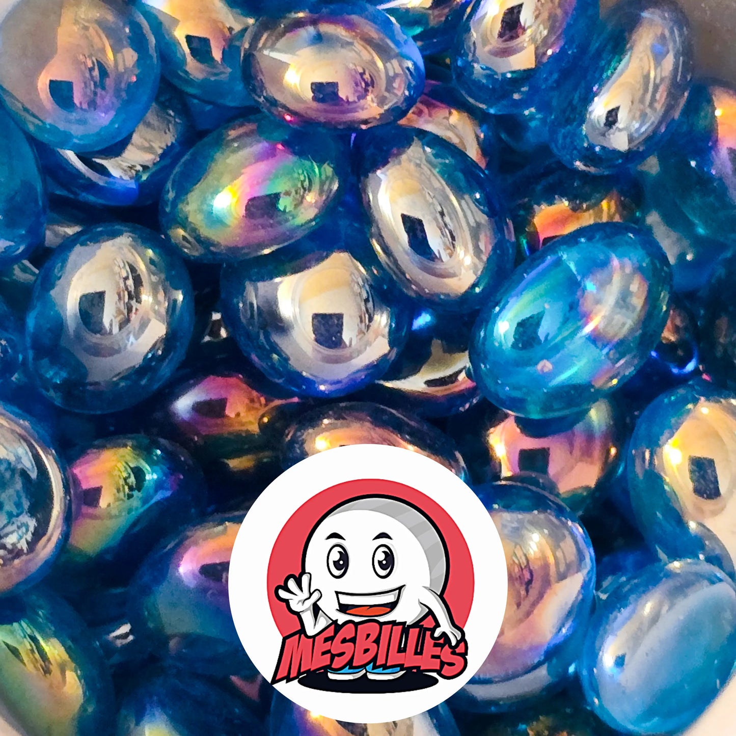 Pour Décorer, Jouer ou Collectionner, Les Petites Billes Plates Bleu-Clair de MesBilles sont indispensables.