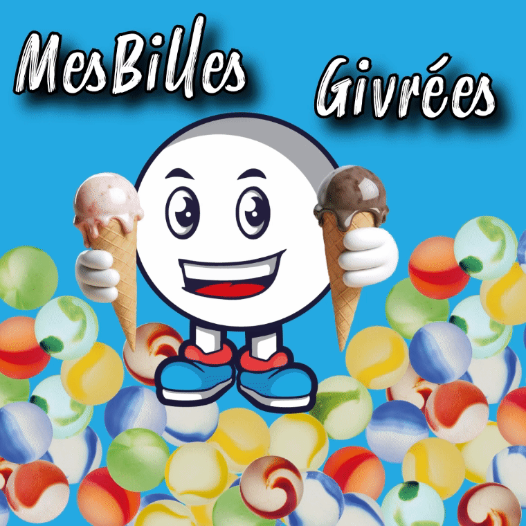 1 Canica amarilla Givré 35 mm