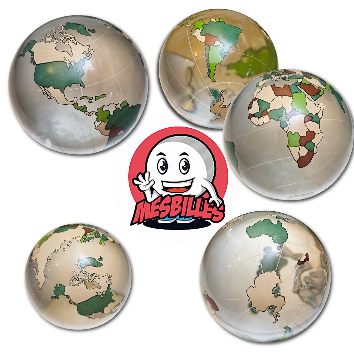 Avec ses continents dessinés à la main et ses teintes naturelles, la Bille Couleur Monde 40 mm fait le tour de la planète… sans empreinte carbone !