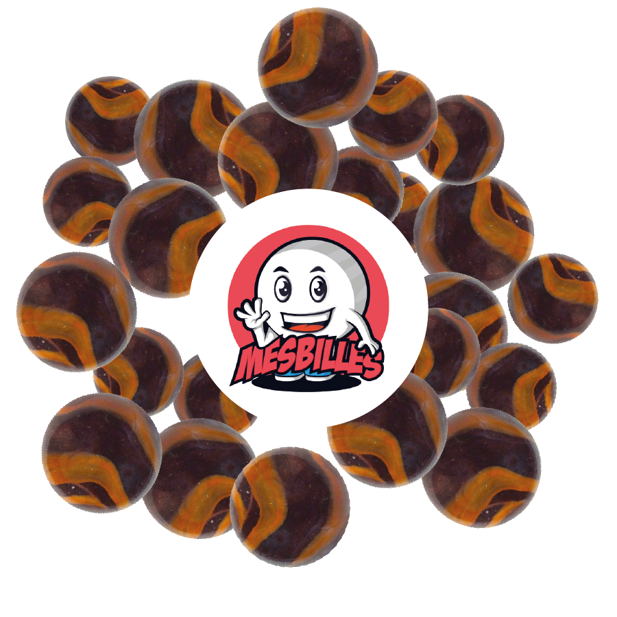 Es un fuego artificial rodante que encenderá tu juego. La calota que pone la diversión en acción. Canica Parma-Naranja 25 mm | Fiesta de colores en movimiento - MisCanicas