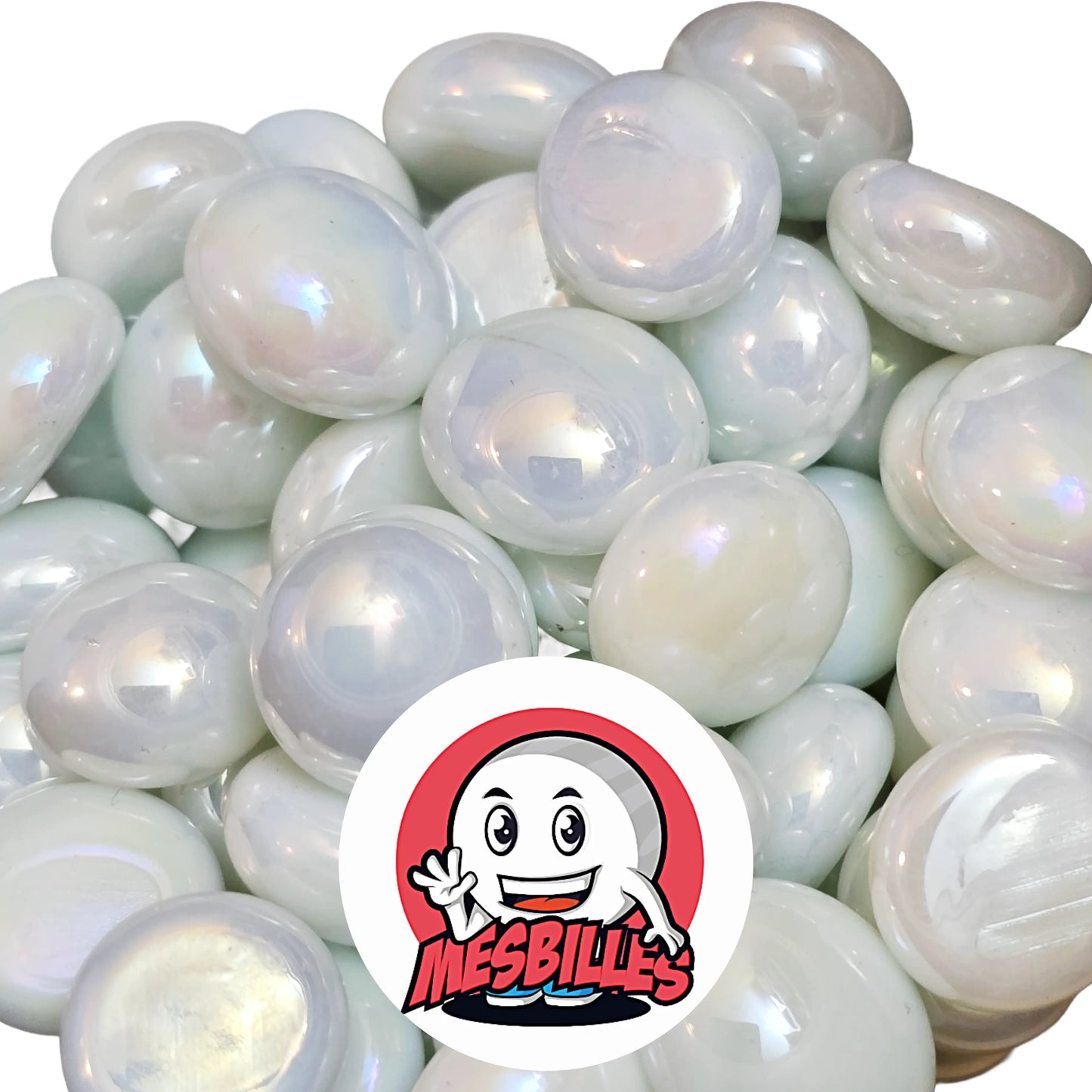 Pour Décorer, Jouer ou Collectionner, Les Petites Billes Plates Blanc de MesBilles sont indispensables.