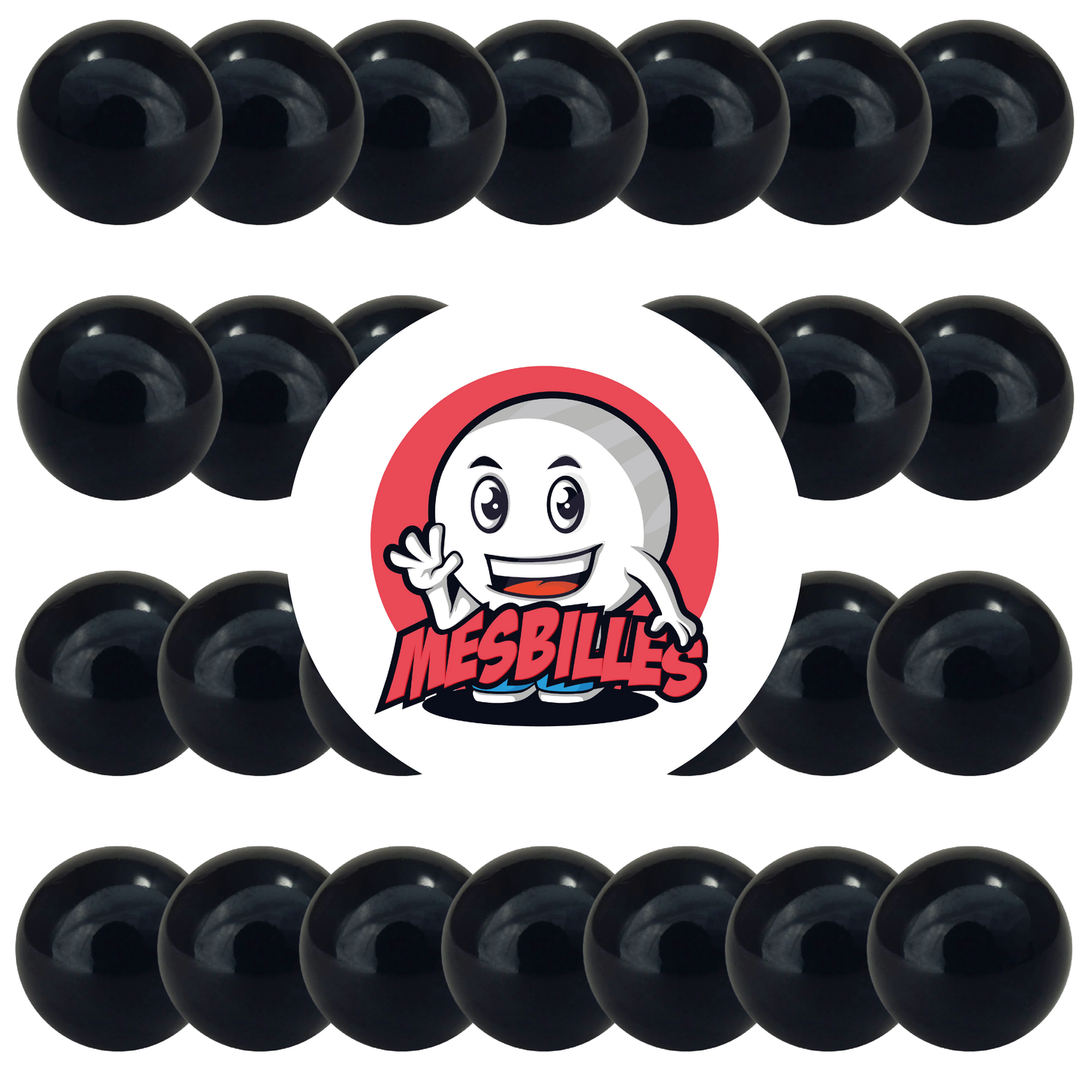 1 Canica Negra 25 mm