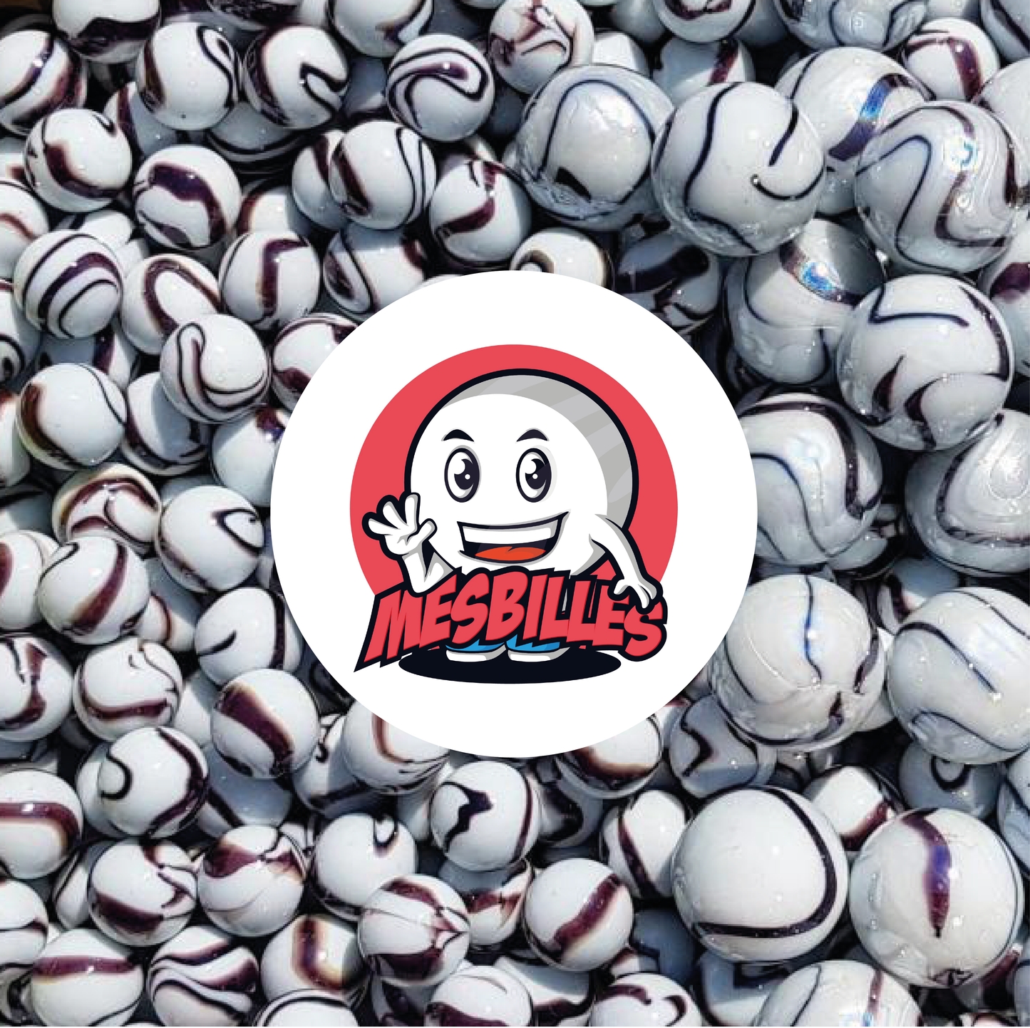 1 Canica Zebra Marrón 25 mm