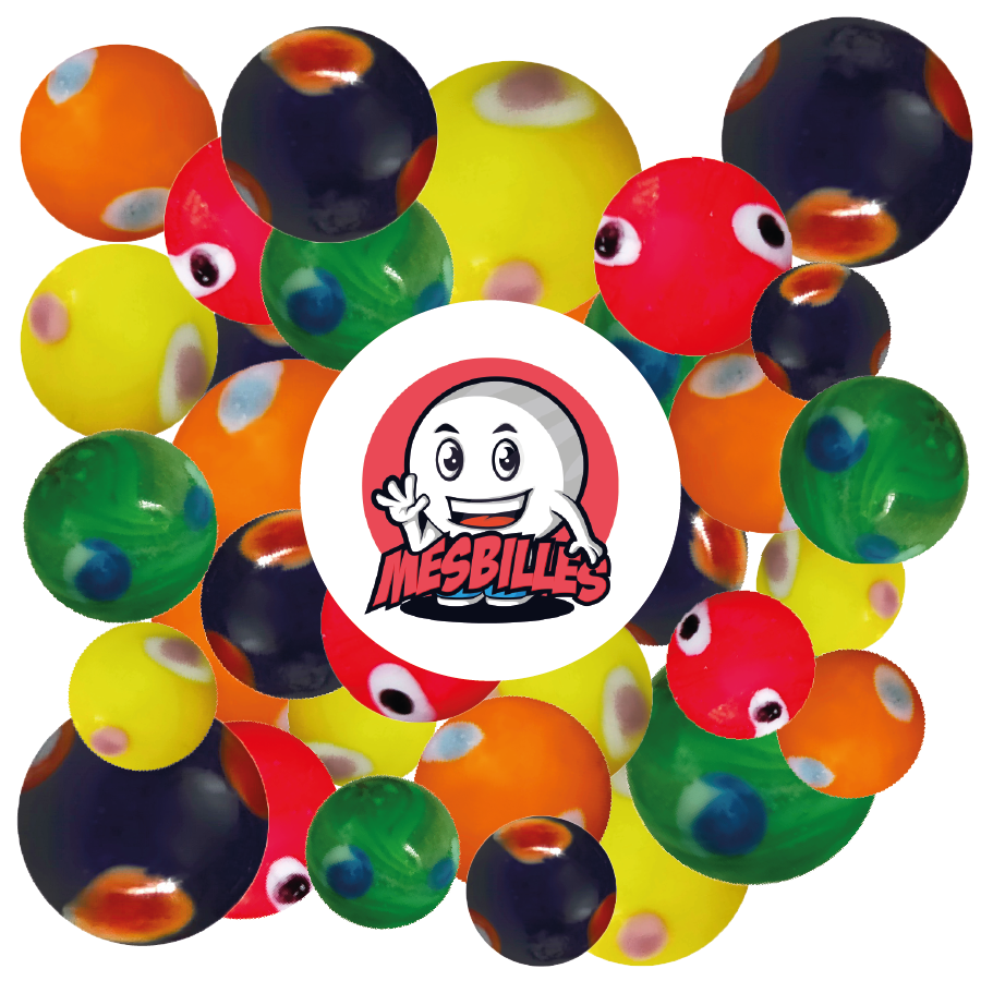 Mascota MisCanicas Canicas Kim'Play, Canica Galactika Roja, de vidrio opaco de 16 mm