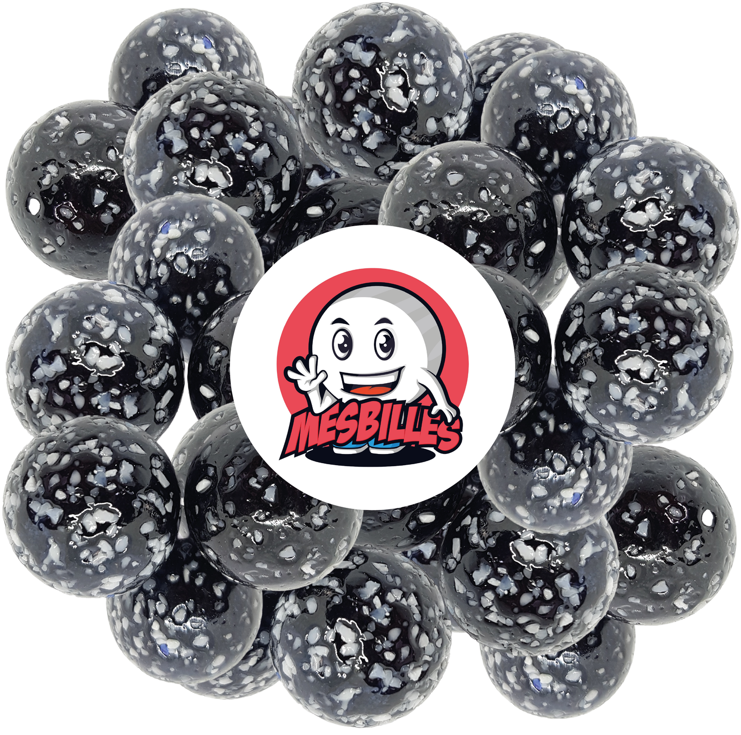 1 Canica pepita Negro 25 mm