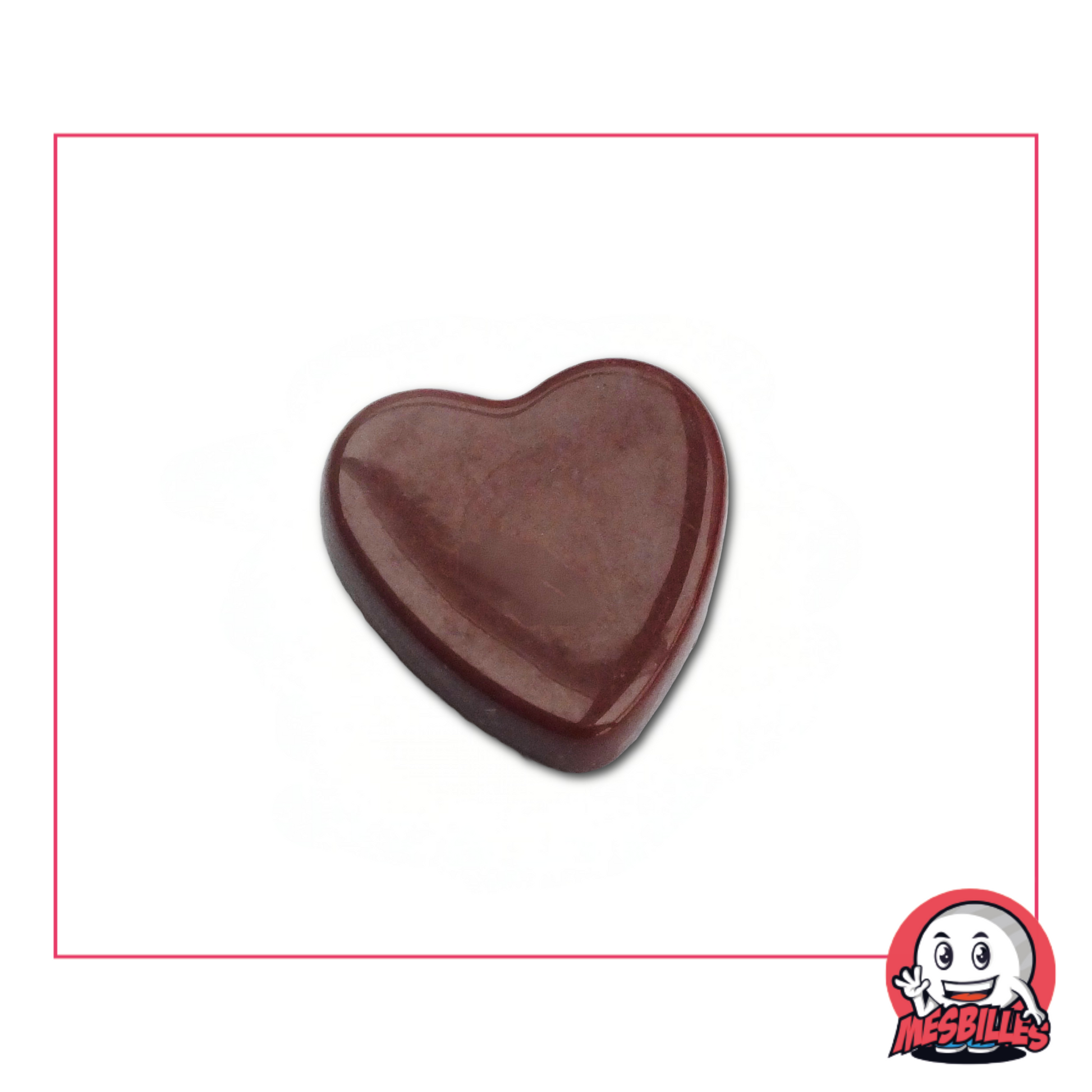 1 Canica Corazón Perla Chocolate extra plana