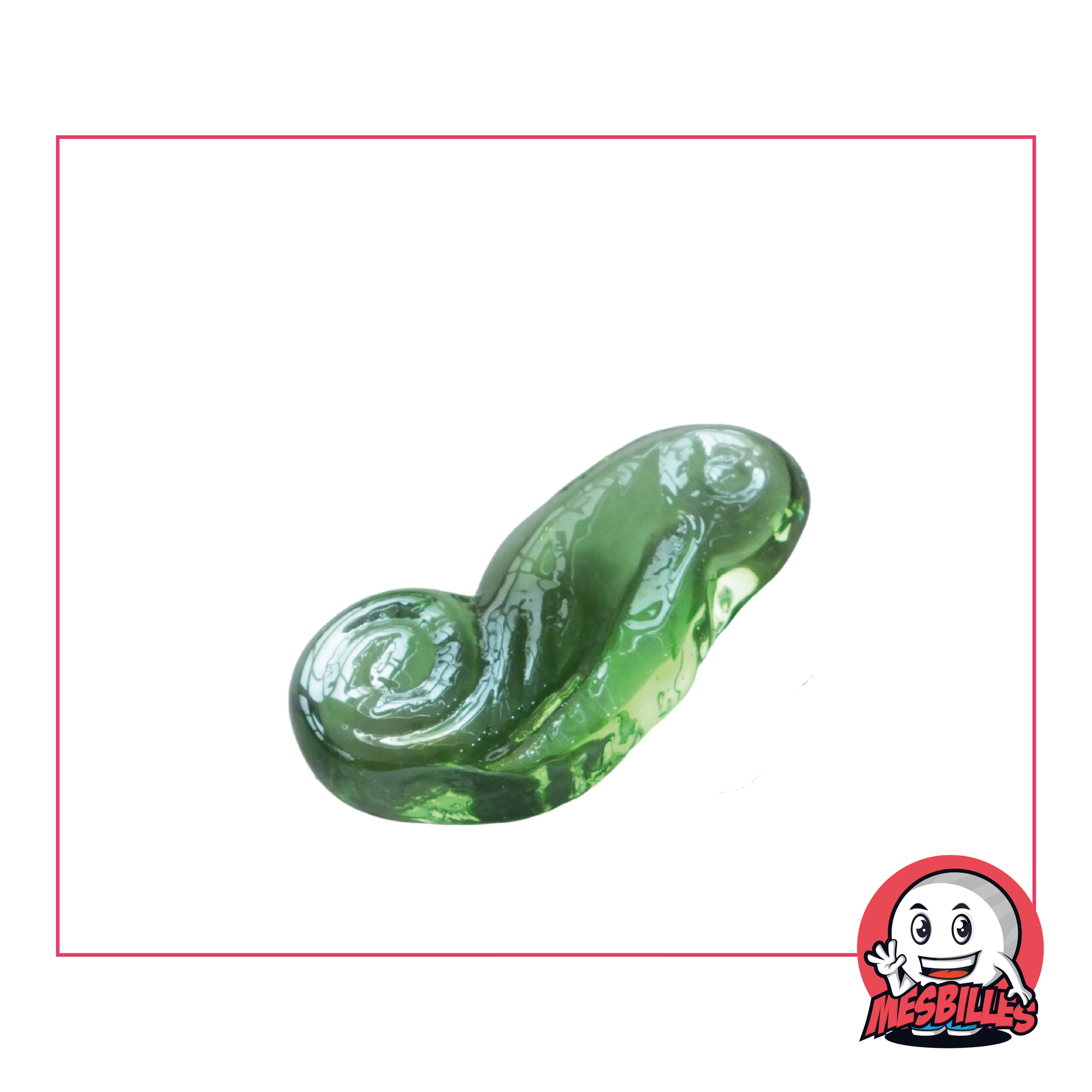 Canica Caballito de mar verde de cristal, un diseño inspirado en los tonos esmeralda del fondo marino