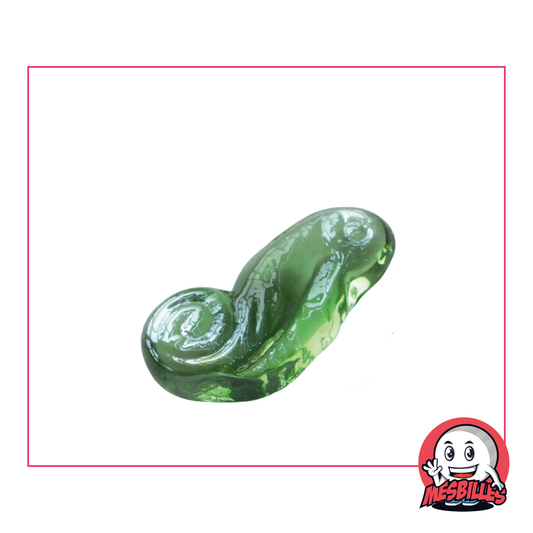 Canica Caballito de mar verde de cristal, un diseño inspirado en los tonos esmeralda del fondo marino