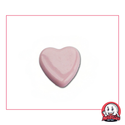 1 Canica Corazón Perla Rosa extra plana