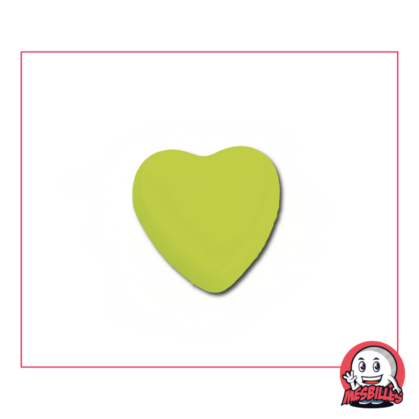 1 Canica Corazón Perla Verde Claro extraplana