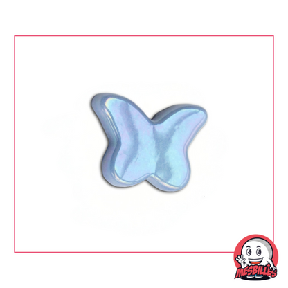 1 Canica Mariposa Azul Brillante extraplana