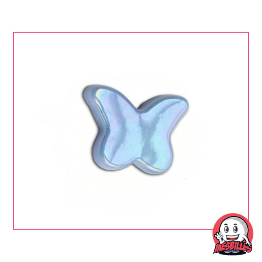 1 Canica Mariposa Azul Brillante extraplana