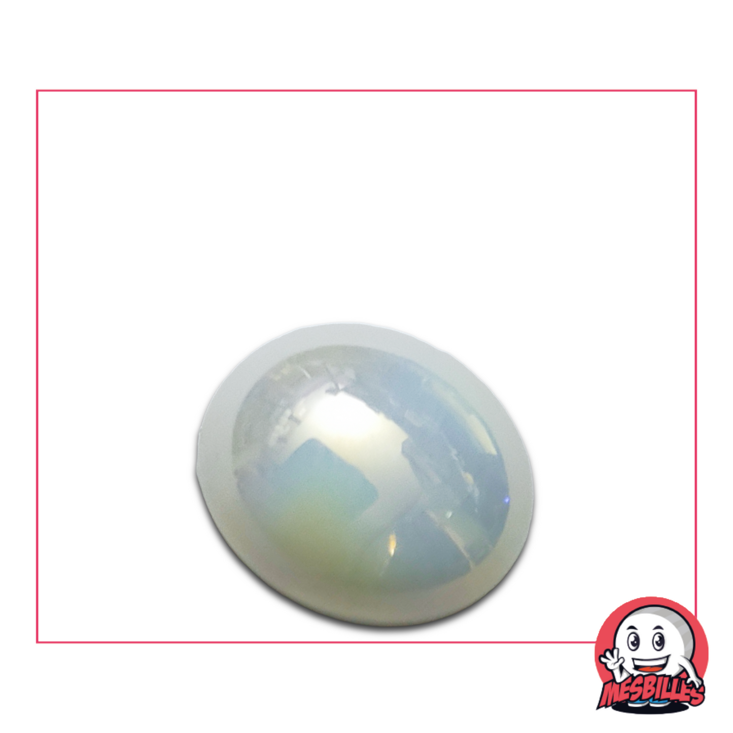 1 Canica Plana Brillante Blanca 30 mm