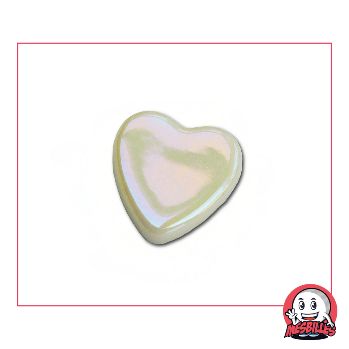 1 Canica Corazón Beige Brillante extra plana