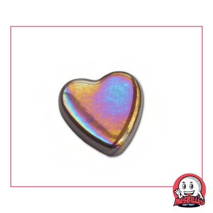 1 Canica Corazón Chocolate Brillante extra plana