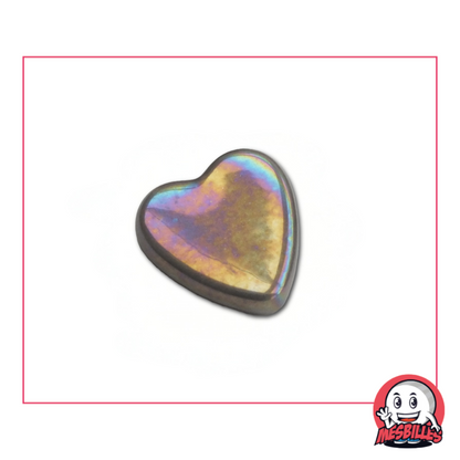 1 Canica Corazón Gris Brillante extra plana
