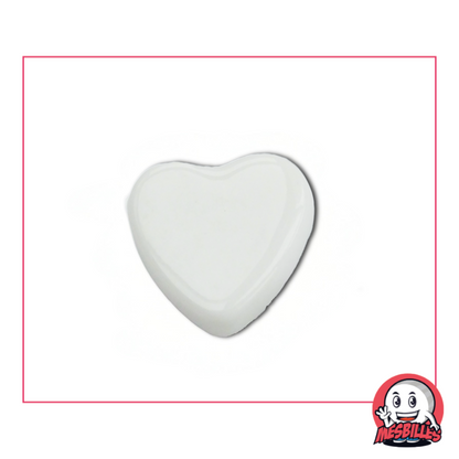 1 Canica Corazón Perla Blanca extra plana