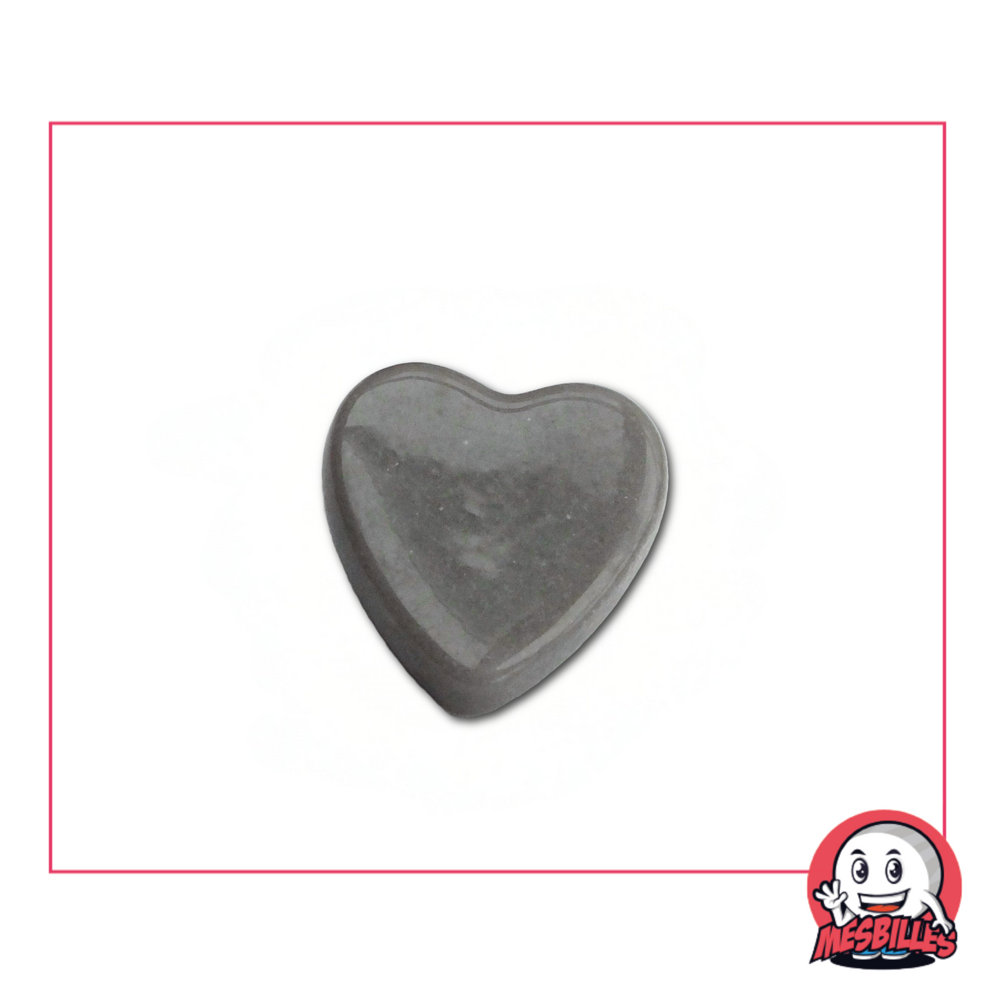 1 Canica Corazón Gris Perla extra plana