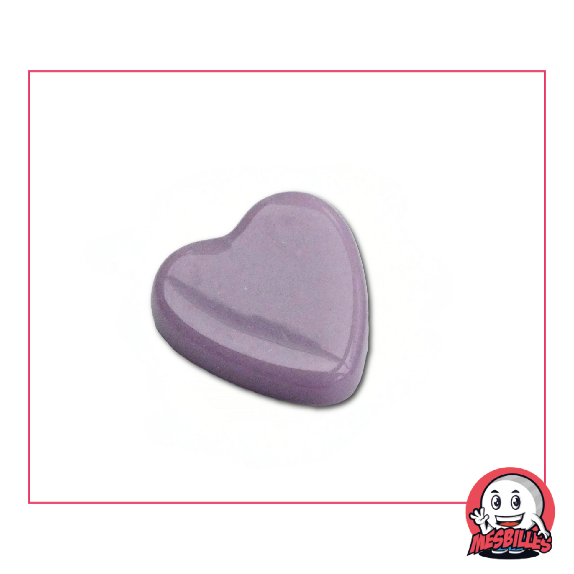 1 Canica Corazón Violeta Perla extra plana