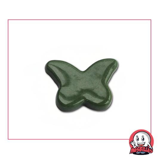 1 Canica Mariposa Verde Perla extraplana