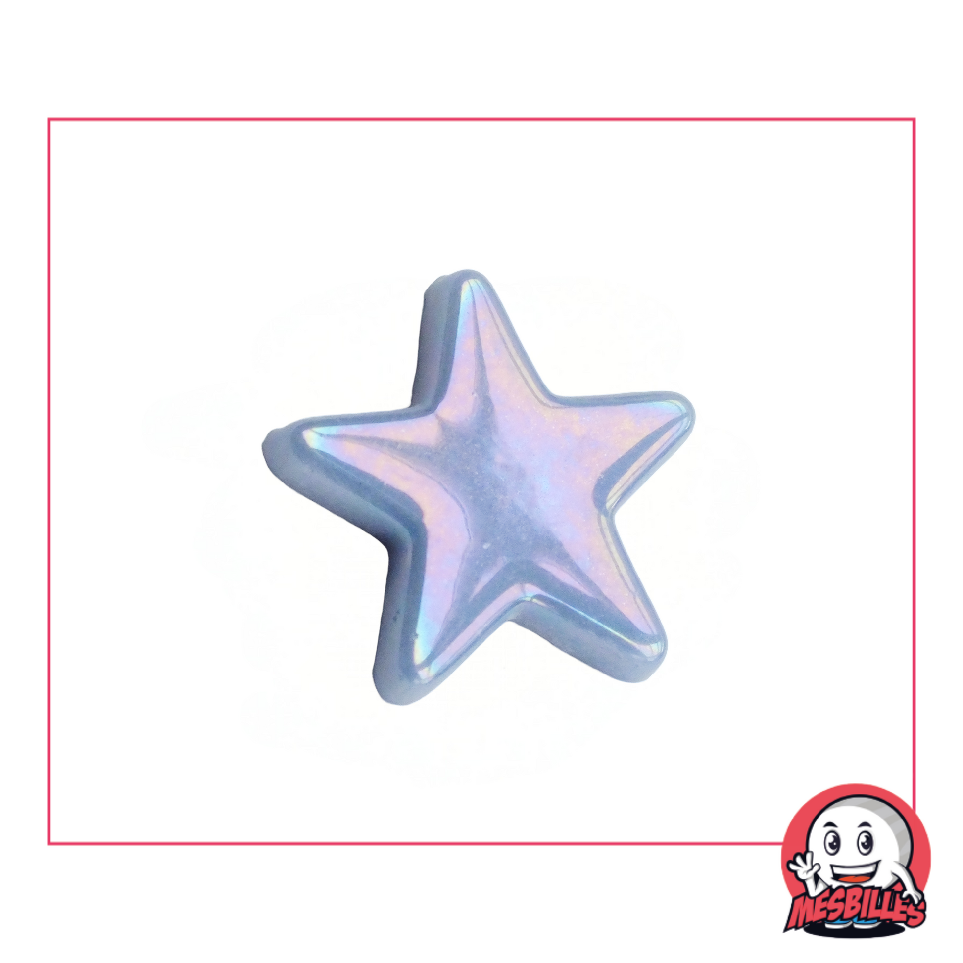 1 Canica estrella Brillante Azul extra plana