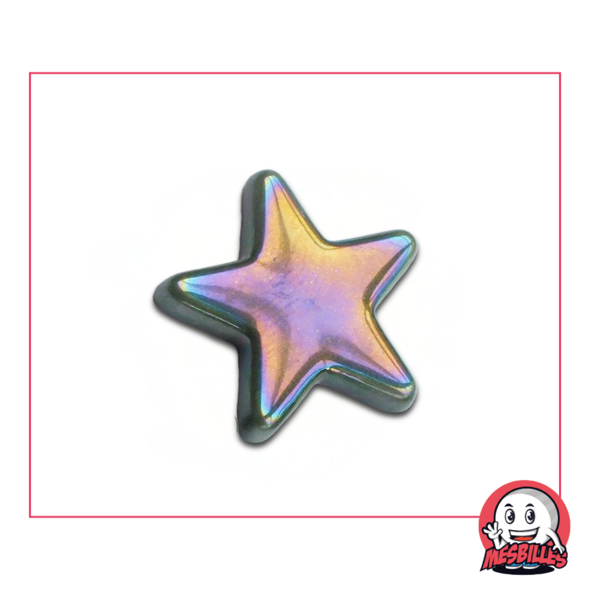 1 Canica estrella Brillante Verde extra plana