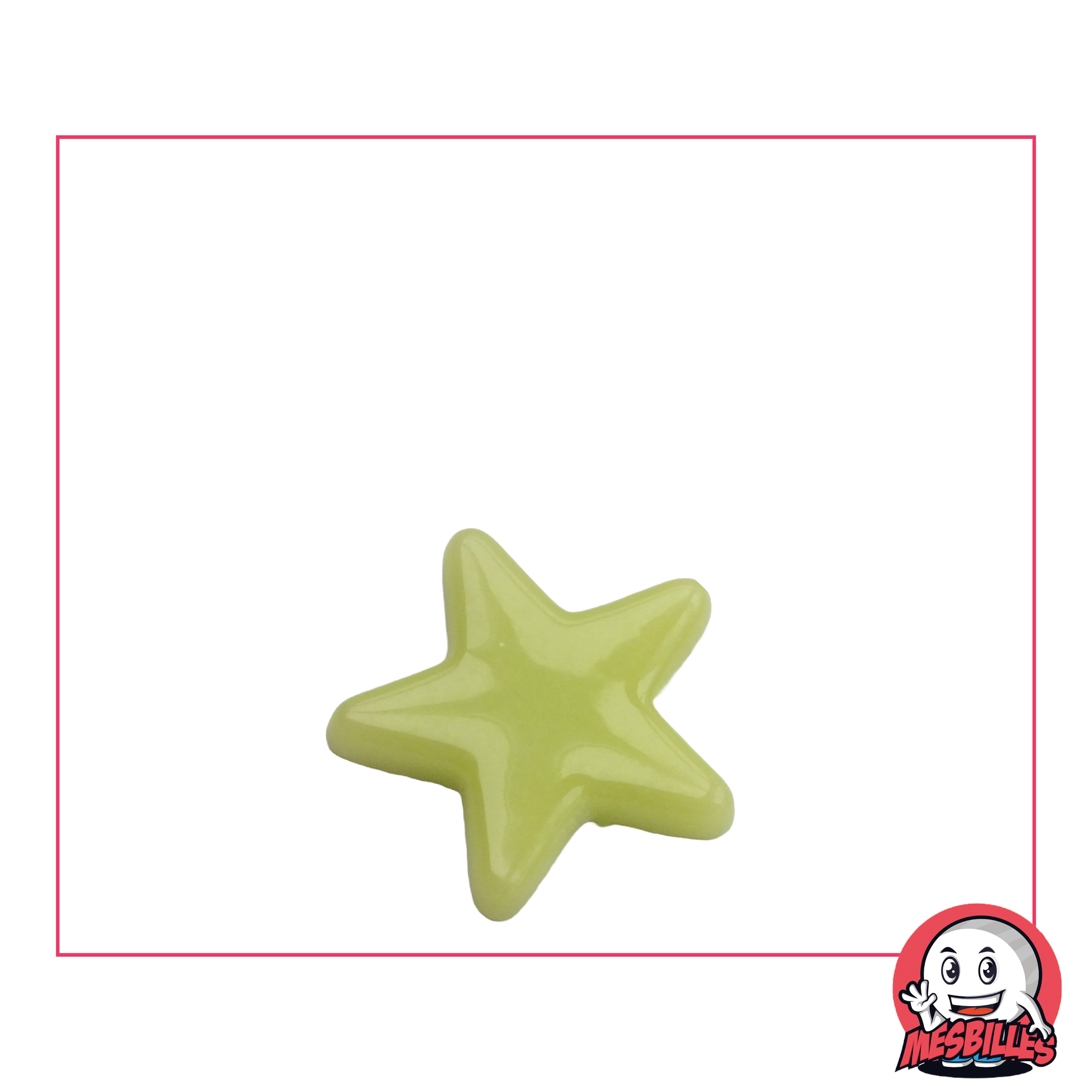 1 Canica estrella Perla Amarilla extra plana