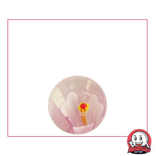 Canica Art Flower 3D de 16 mm, canica transparente con flor rosa incrustada, canica artística única