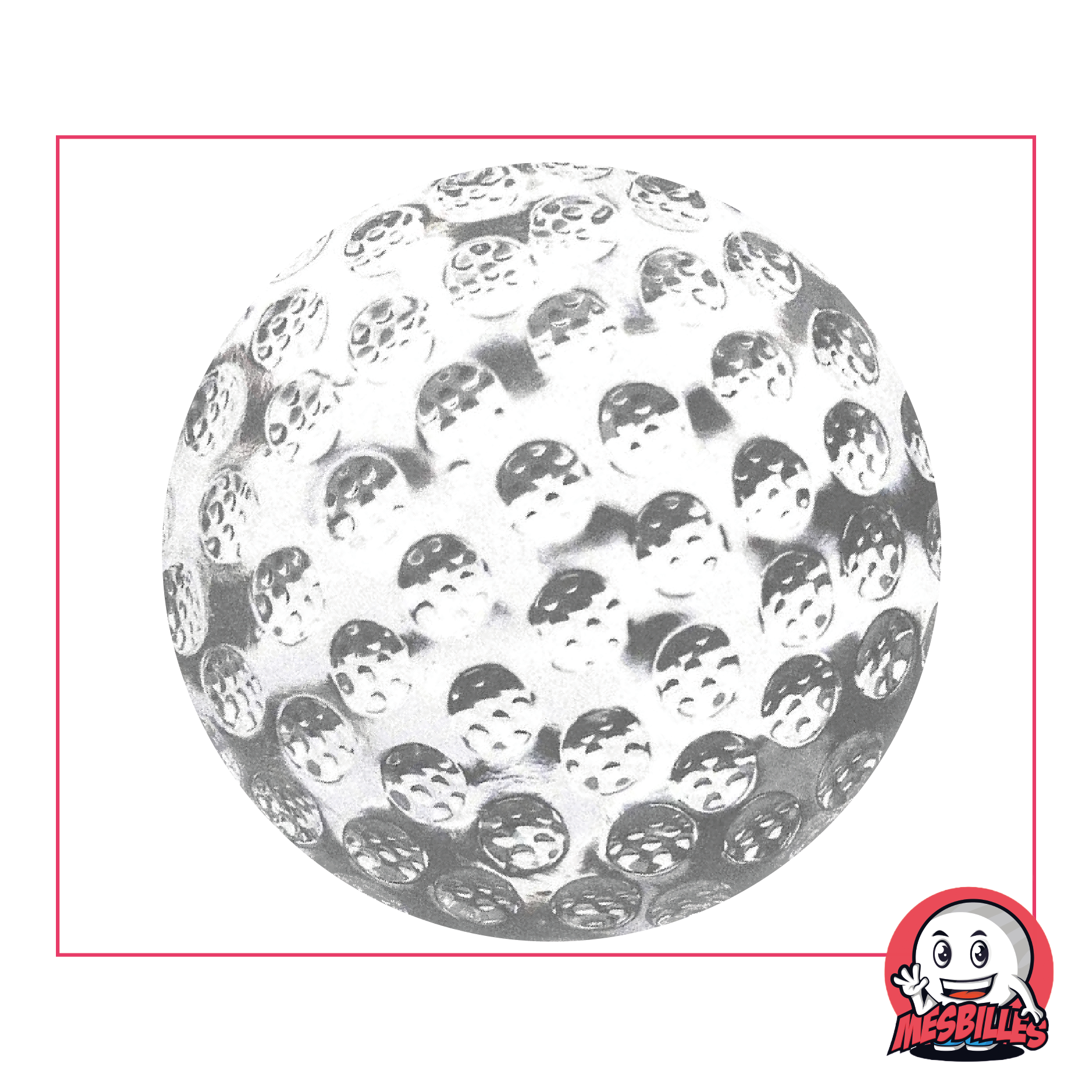 1 Canica Bola de Golf Cristal 50 mm