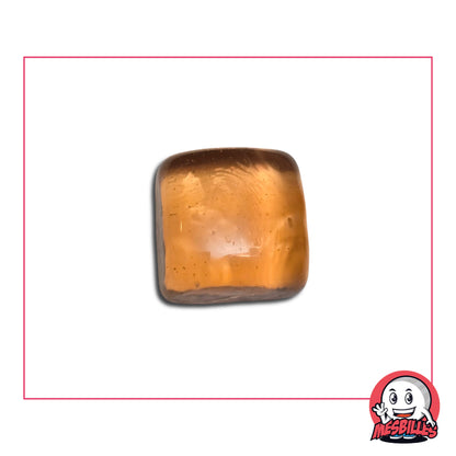 MesBilles vous propose cette Bille en verre Translucide de Couleur Pêche : la Bille Carré