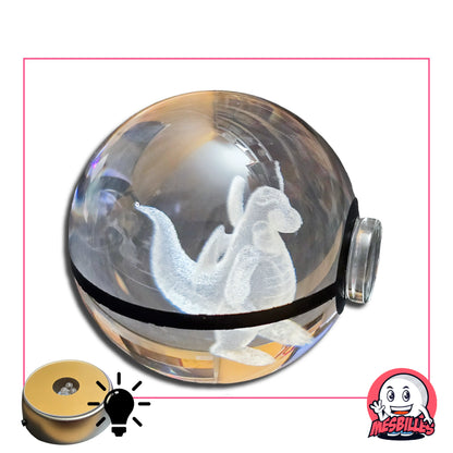 Support lumineux et sa bille Dracolosse 50 mm version « Dresseur » : attrapez-la avant qu’elle ne s'échappe ! ⚡