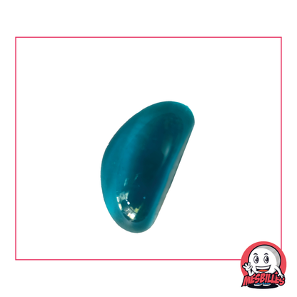 Canica Gousse azul en vidrio translúcido, dimensiones 25x15 mm, el ingrediente secreto para una decoración o un proyecto artístico exitoso.